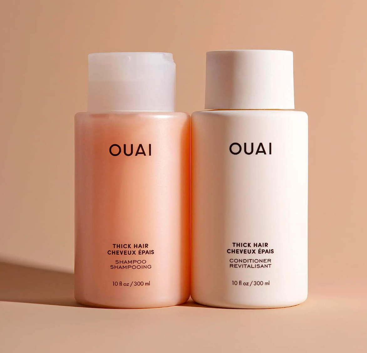 OUAI Thick Conditioner. Strengthening Keratin, Marshmallow Root, Shea Butter and Avocado Oil Nourish Dry, Thick Hair and Calm Frizz. Free from Parabens, Sulfates and Phthalates (10 oz)