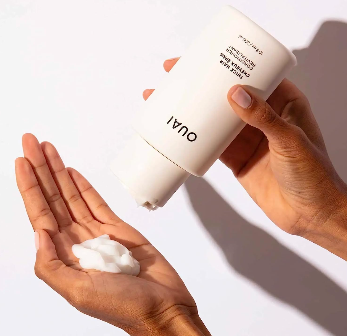 OUAI Thick Conditioner. Strengthening Keratin, Marshmallow Root, Shea Butter and Avocado Oil Nourish Dry, Thick Hair and Calm Frizz. Free from Parabens, Sulfates and Phthalates (10 oz)