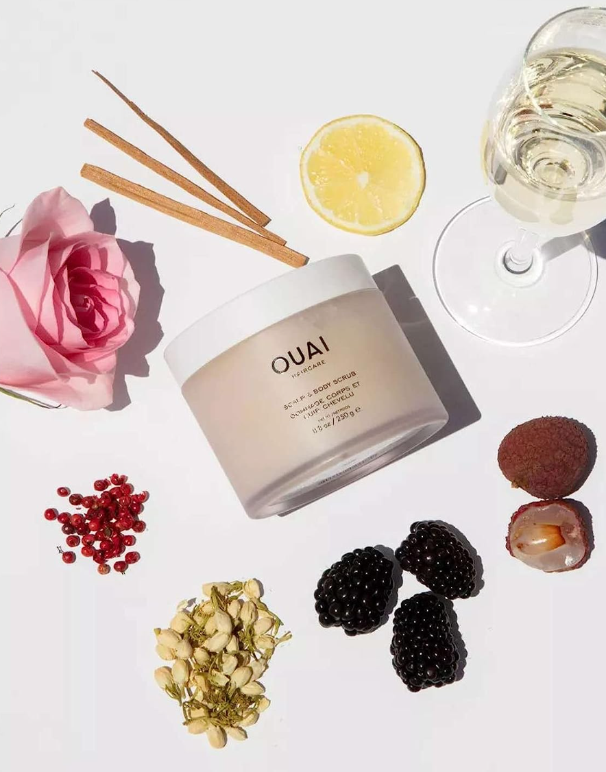 OUAI Scalp & Body Scrub. Deep-Cleansing Scrub for Hair and Skin that Removes Buildup, Exfoliates and Moisturizes. Made with Sugar and Coconut Oil. Free from Parabens, Sulfates and Phthalates (8.8 Oz)