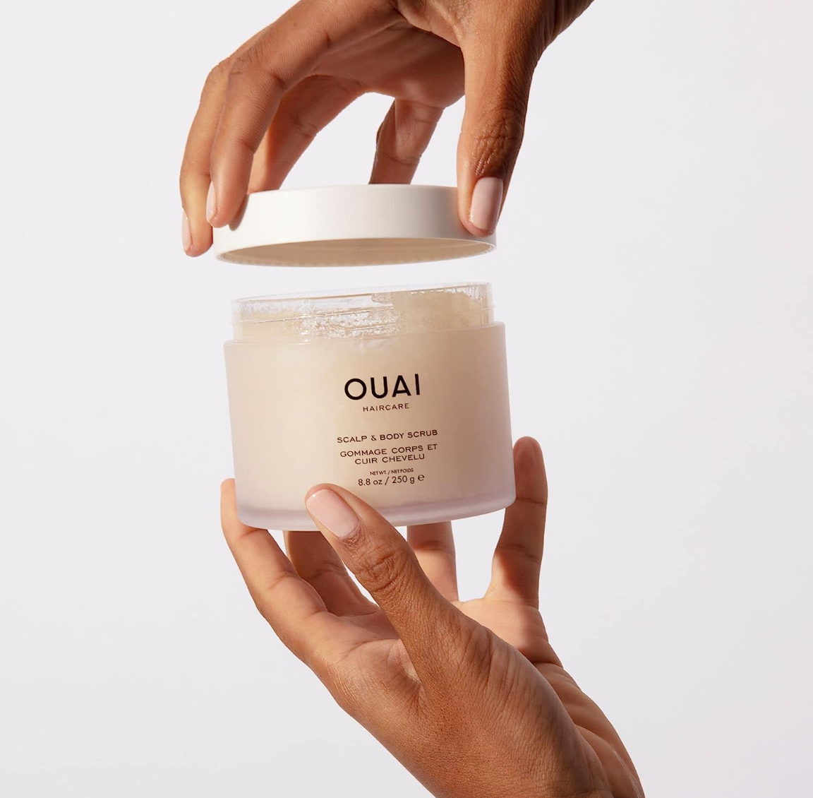 OUAI Scalp & Body Scrub. Deep-Cleansing Scrub for Hair and Skin that Removes Buildup, Exfoliates and Moisturizes. Made with Sugar and Coconut Oil. Free from Parabens, Sulfates and Phthalates (8.8 Oz)