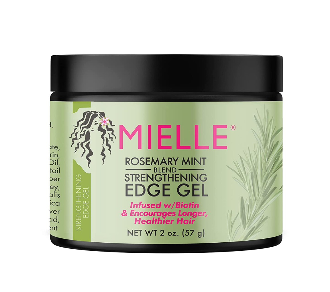 Mielle Organics Rosemary Mint Strengthening Edge Gel, Biotin & Essential Oil Hair Styling Treatment, 2 Ounces