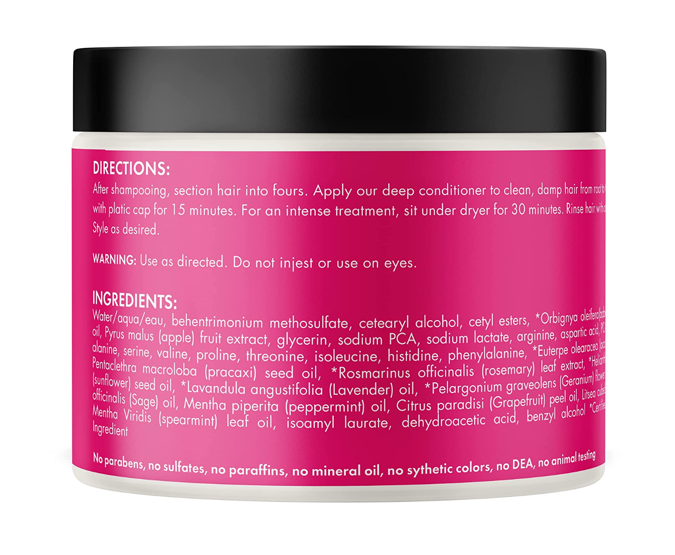 Mielle Organics Babassu & Mint Deep Conditioner with Protein, Moisturizing & Conditioning Deep Treatment, Hydrating Repair for Dry, Damaged, & Frizzy Hair, 8-Ounces