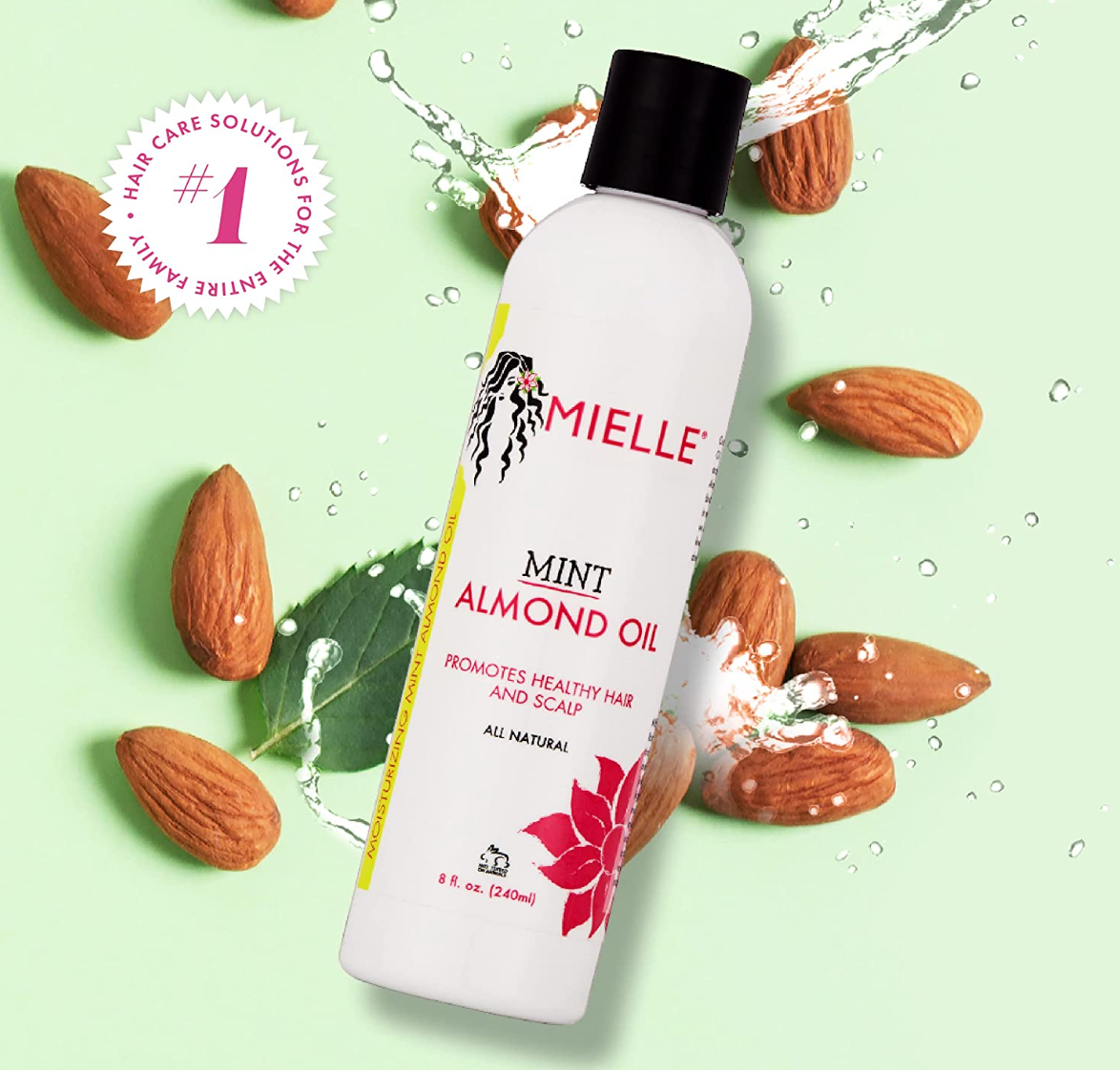 Mielle Organics Mint Almond Oil for Healthy Hair and Scalp, 8 Ounces