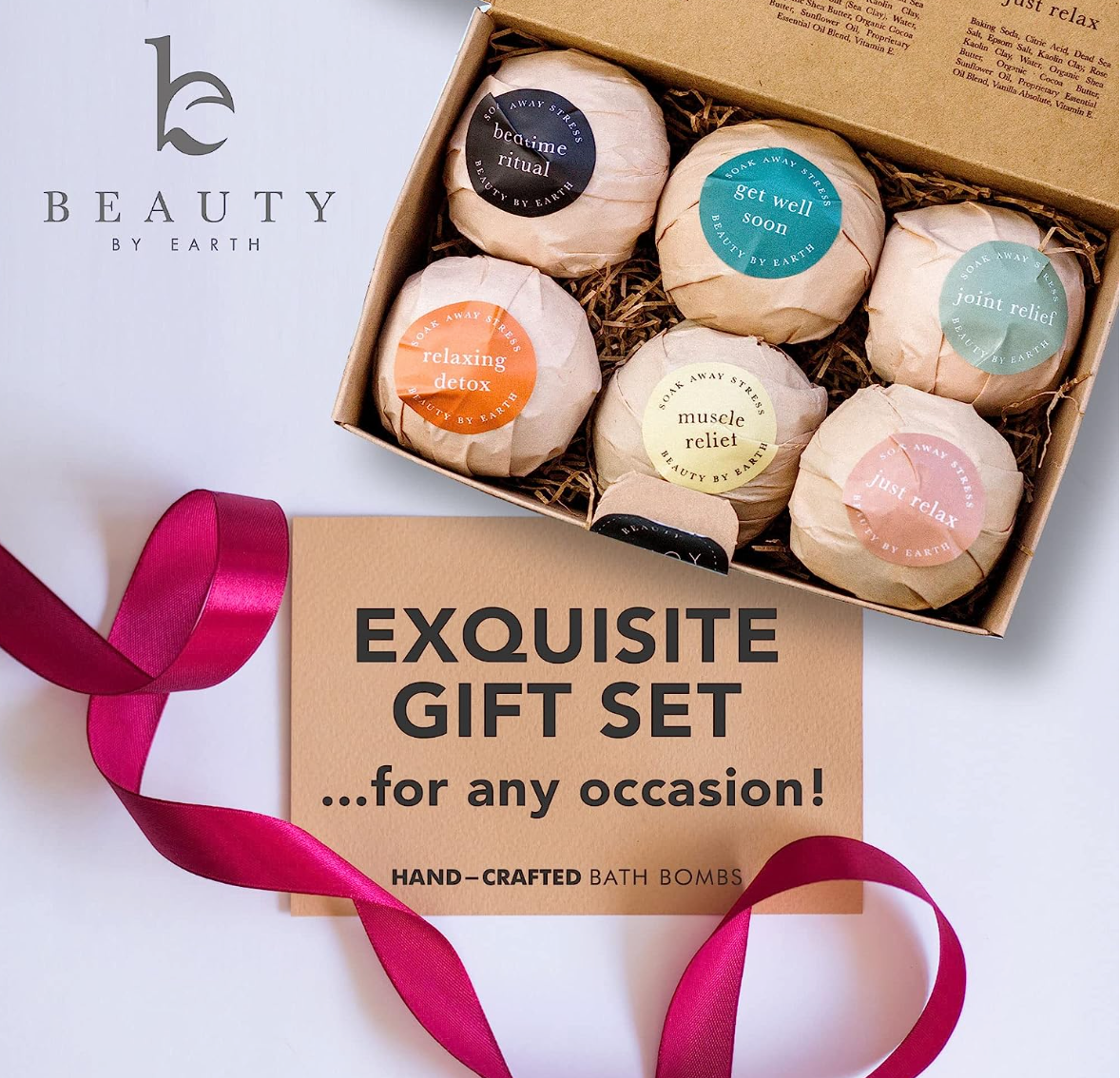 Bath Bombs for Women Relaxing, USA Made - Bubble Bath Bomb Set Organic Bath Bombs for Kids - Vegan & All Natural Bath Bombs for Girls Gift Individually Wrapped Handmade Bathbombs