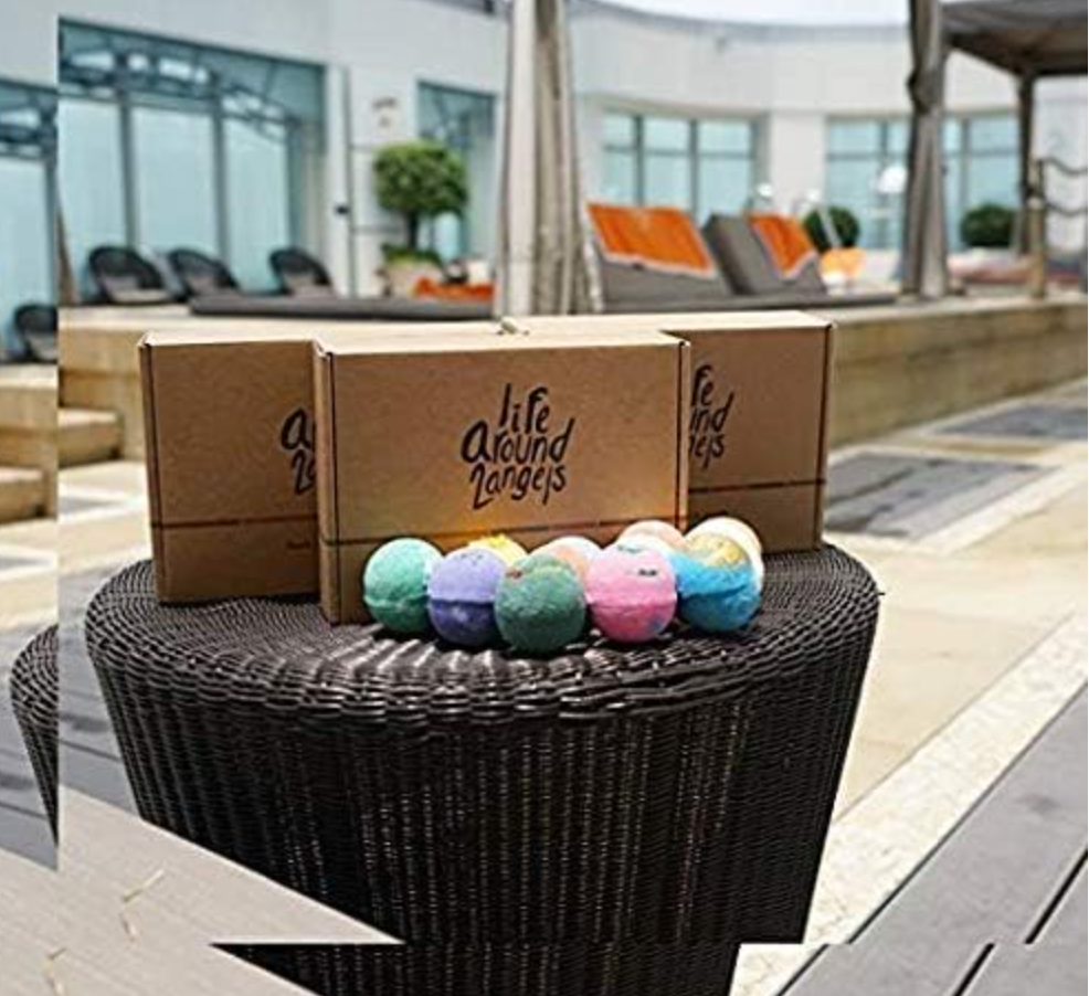 LifeAround2Angels Bath Bombs Gift Set 12 USA made Fizzies, Shea & Coco Butter Dry Skin Moisturize, Perfect for Bubble & Spa Bath. Handmade Birthday Mothers day Gifts idea For Her/Him, wife, girlfriend