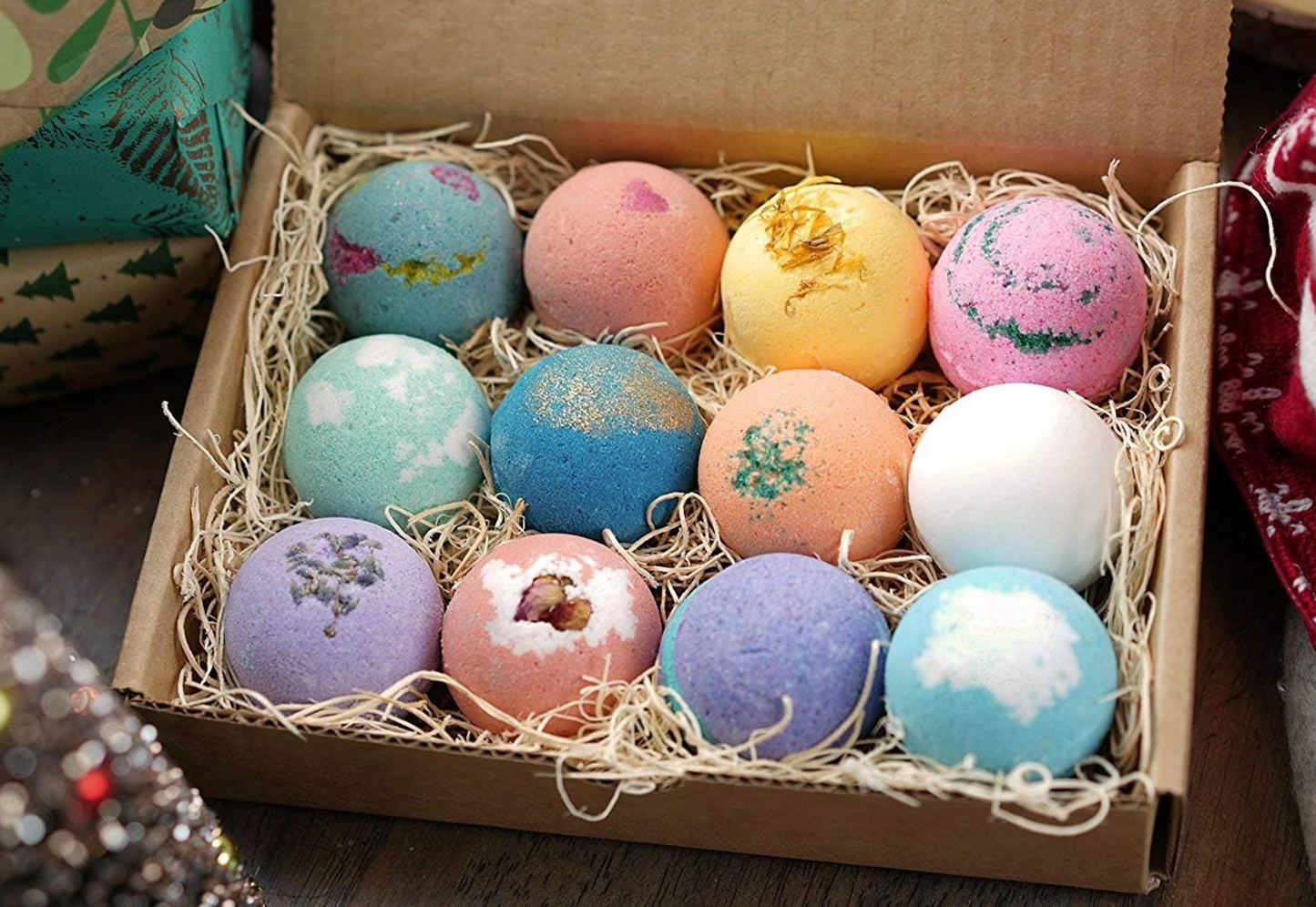 LifeAround2Angels Bath Bombs Gift Set 12 USA made Fizzies, Shea & Coco Butter Dry Skin Moisturize, Perfect for Bubble & Spa Bath. Handmade Birthday Mothers day Gifts idea For Her/Him, wife, girlfriend