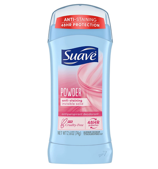Suave Deodorant Antiperspirant & Deodorant Stick 48-hour Odor and Wetness Protection Powder Deodorant for Women 2.6 oz
