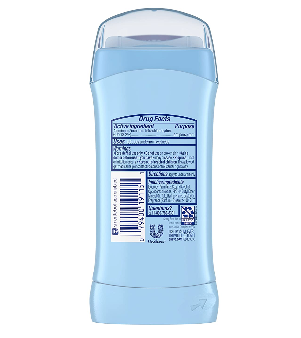 Deodorante Suave, antitraspirante e stick, protezione da odori e umidità per 48 ore, deodorante Everlasting Sunshine per donna, 2,6 oz