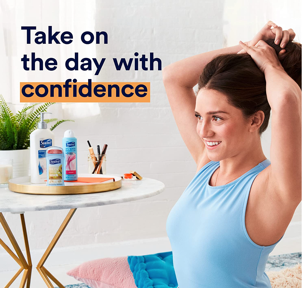Deodorante Suave, antitraspirante e stick, protezione da odori e umidità per 48 ore, deodorante Everlasting Sunshine per donna, 2,6 oz