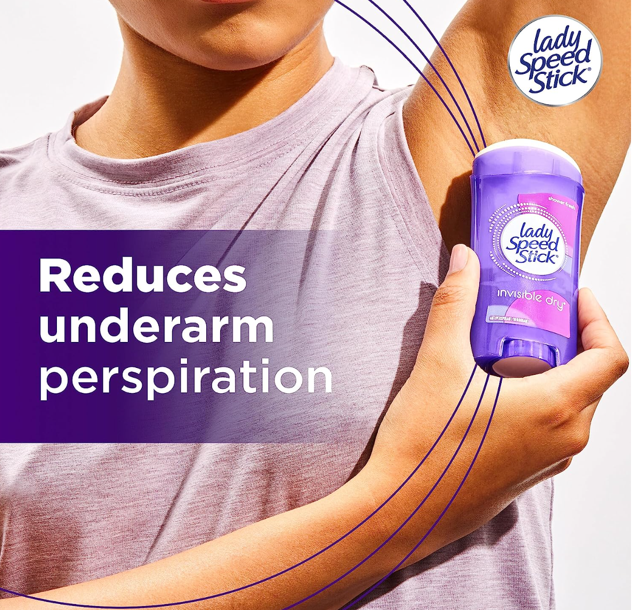Lady Speed Stick Invisible Dry Antiperspirant Deodorant, Shower Fresh, 2.3oz, 4 Pack