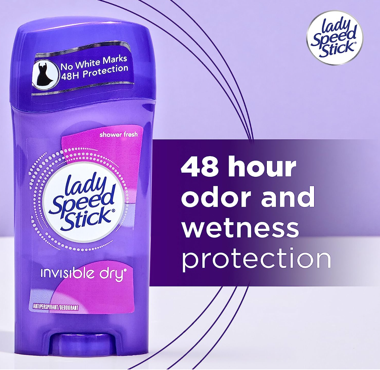 Lady Speed Stick Invisible Dry Antiperspirant Deodorant, Shower Fresh, 2.3oz, 4 Pack
