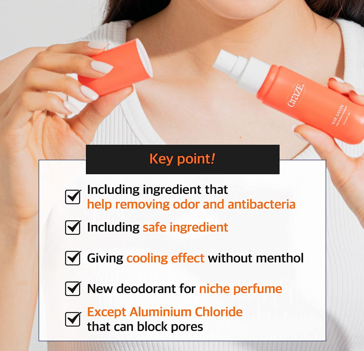 Perfume Deodorant | GRAZEPOINT Aluminum Free for Men & Women effective odor and sweat protection | 1.69 Fl Oz | Natural D.O. & Sugar Cane Extract | SANTAL
