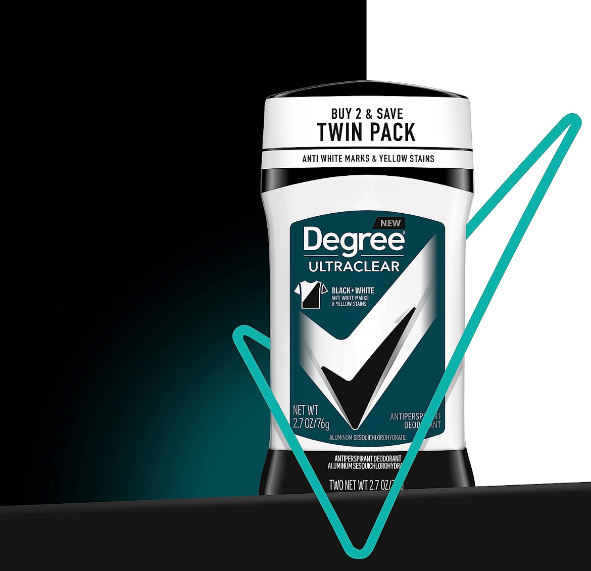 Degree Men UltraClear Antiperspirant Deodorant Black+White 2 Count 72-Hour Sweat & Odor Protection Antiperspirant For Men With MotionSense Technology 2.7 oz
