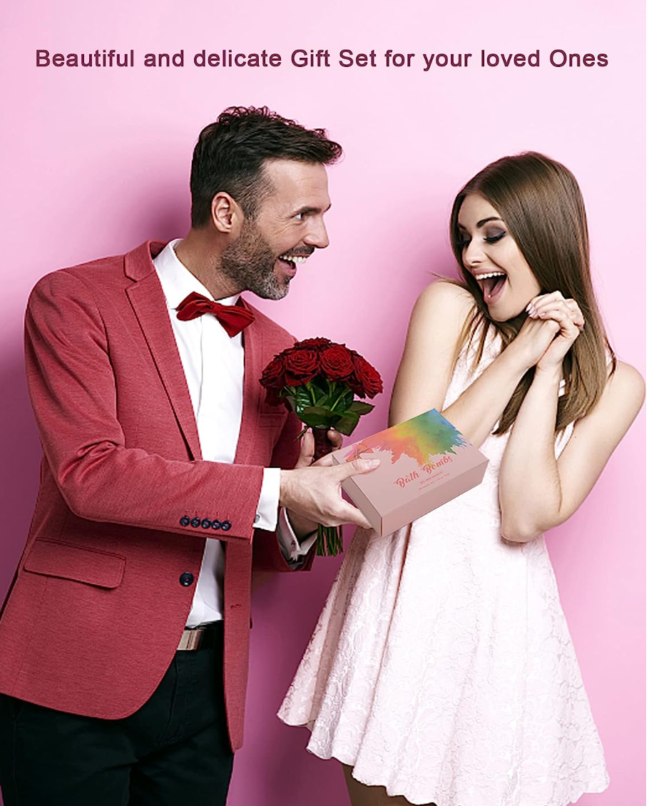 Bath Bombs Gift Set for Women 6 Pack, Contains Natural Essential Oil, Moisturizes Soothes The Skin, SPA Bubble Bathbombs for Kids, Mothers Day Gifts, for Birthday Valentines Christmas