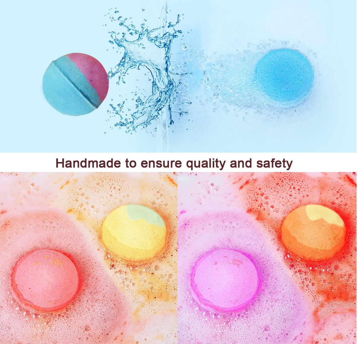 Bath Bombs Gift Set for Women 6 Pack, Contains Natural Essential Oil, Moisturizes Soothes The Skin, SPA Bubble Bathbombs for Kids, Mothers Day Gifts, for Birthday Valentines Christmas