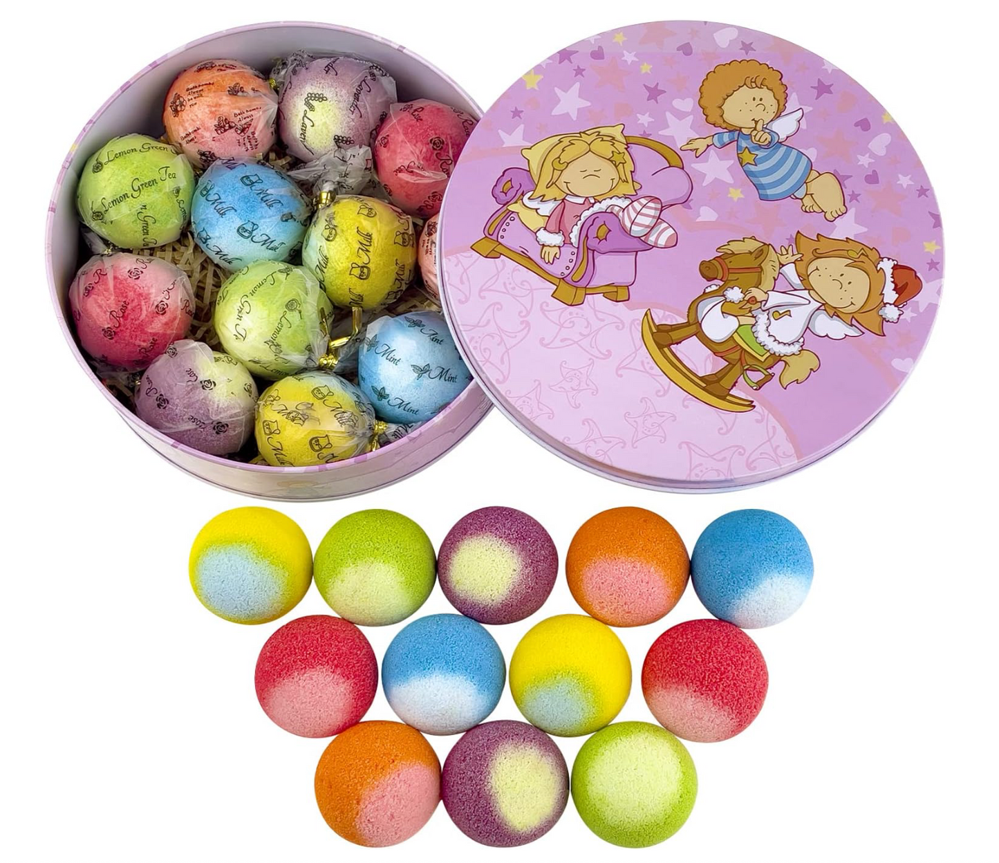 Bath Bombs, 12PCS Bath Bombs for Women Gifts, 100% Essential Oil Natural Organic Fizzy Bath Spa Relaxation Gift for Kids, Ideal Luxury Home Spa Presents for Birthday, Mother's Day, Christmas, Teachers