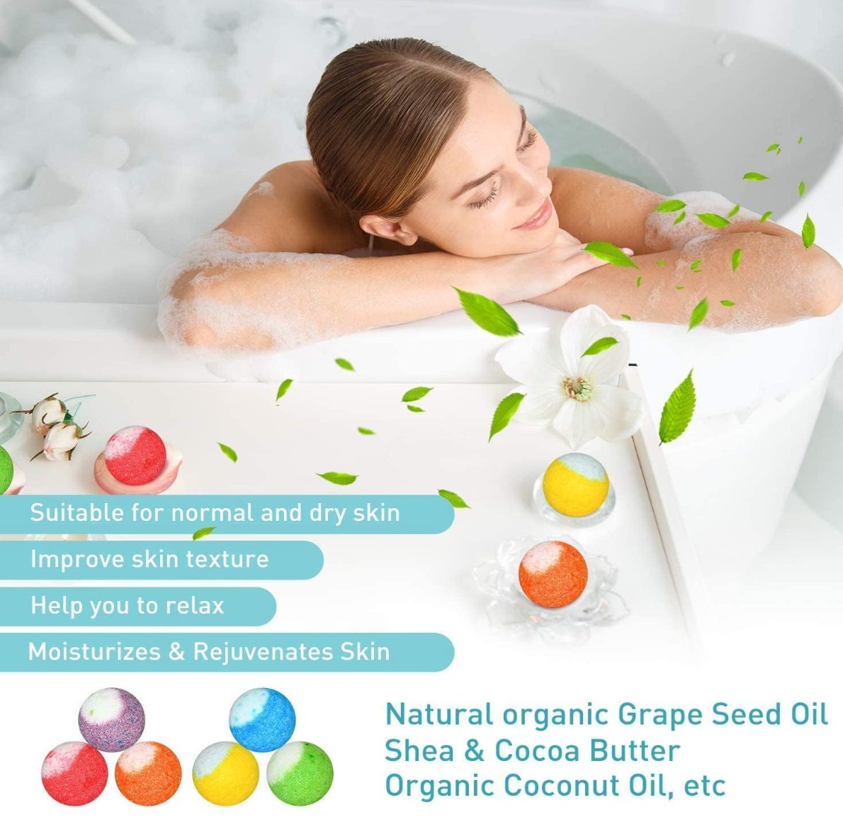 30 Pcs Bath Bomb Gift Set, Natural Organic Mini Bath Bombs, Handmade with Rich Fizz - Best Birthday Gift for Kids/Women/Men, Mother's Day