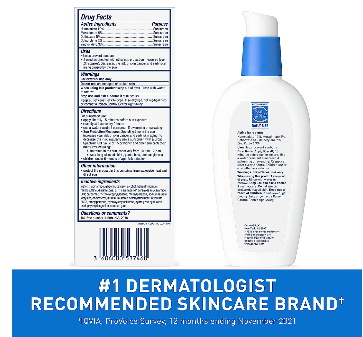CeraVe AM Facial Moisturizing Lotion SPF 30 | Oil-Free Face Moisturizer with Sunscreen | Non-Comedogenic | 3 Ounce