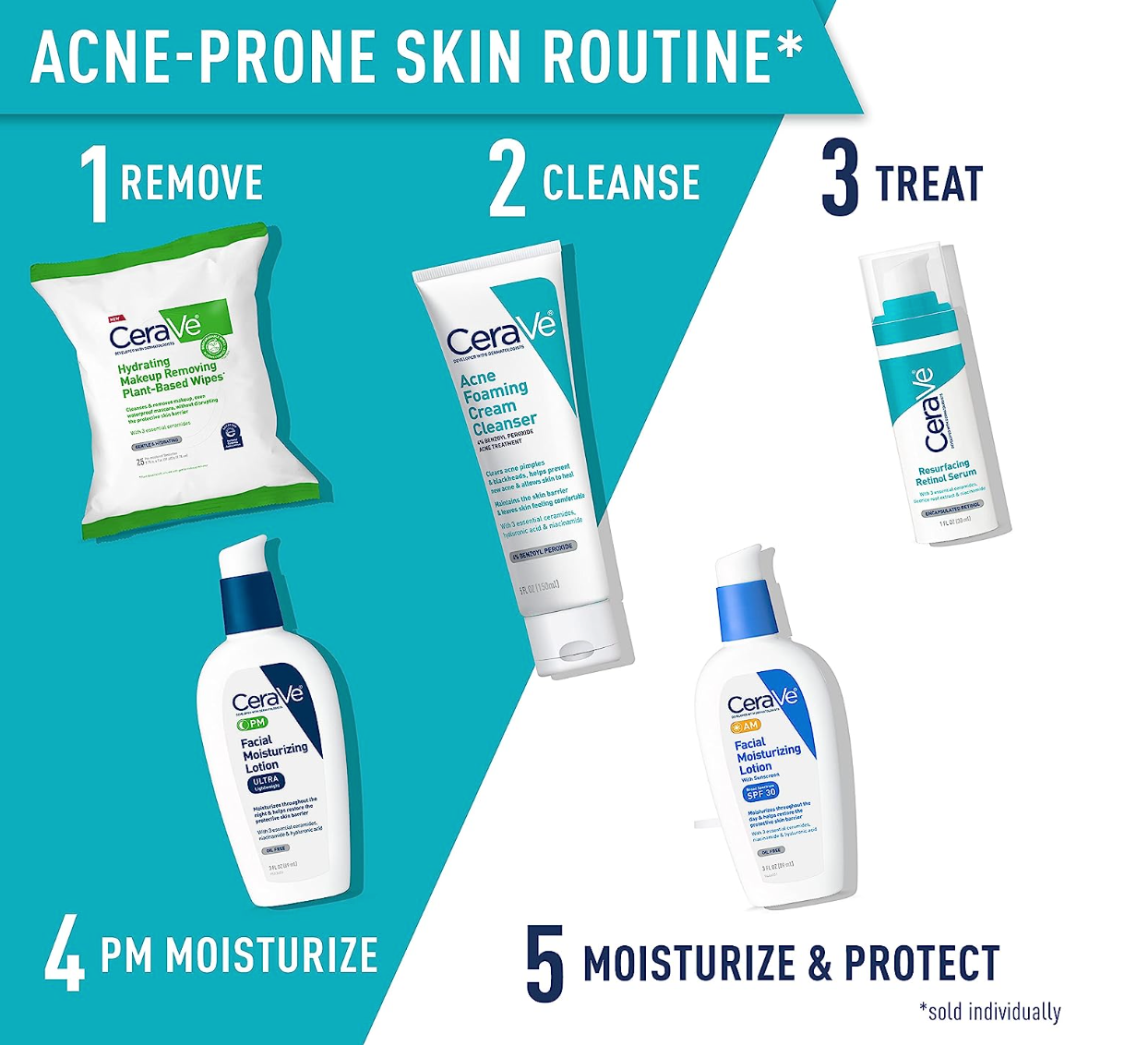 CeraVe Acne Foaming Cream Cleanser | Acne Treatment Face Wash with 4% Benzoyl Peroxide, Hyaluronic Acid, and Niacinamide | Cream to Foam Formula | Fragrance Free & Non Comedogenic | 5 Oz
