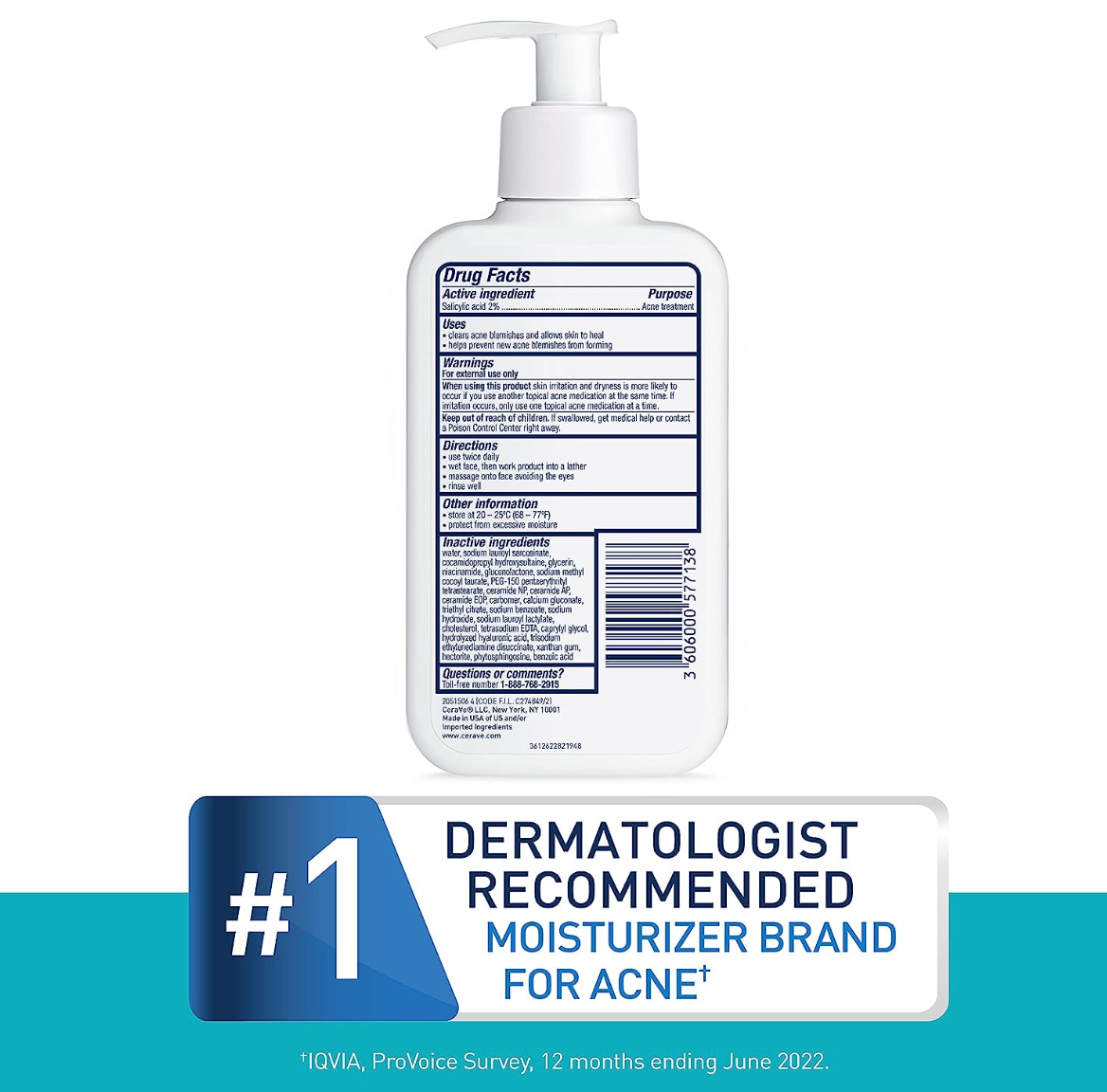 CeraVe Face Wash Acne Treatment | 2% Salicylic Acid Cleanser with Purifying Clay for Oily Skin | Blackhead Remover and Clogged Pore Control | Fragrance Free, Paraben Free & Non Comedogenic| 8 Ounce