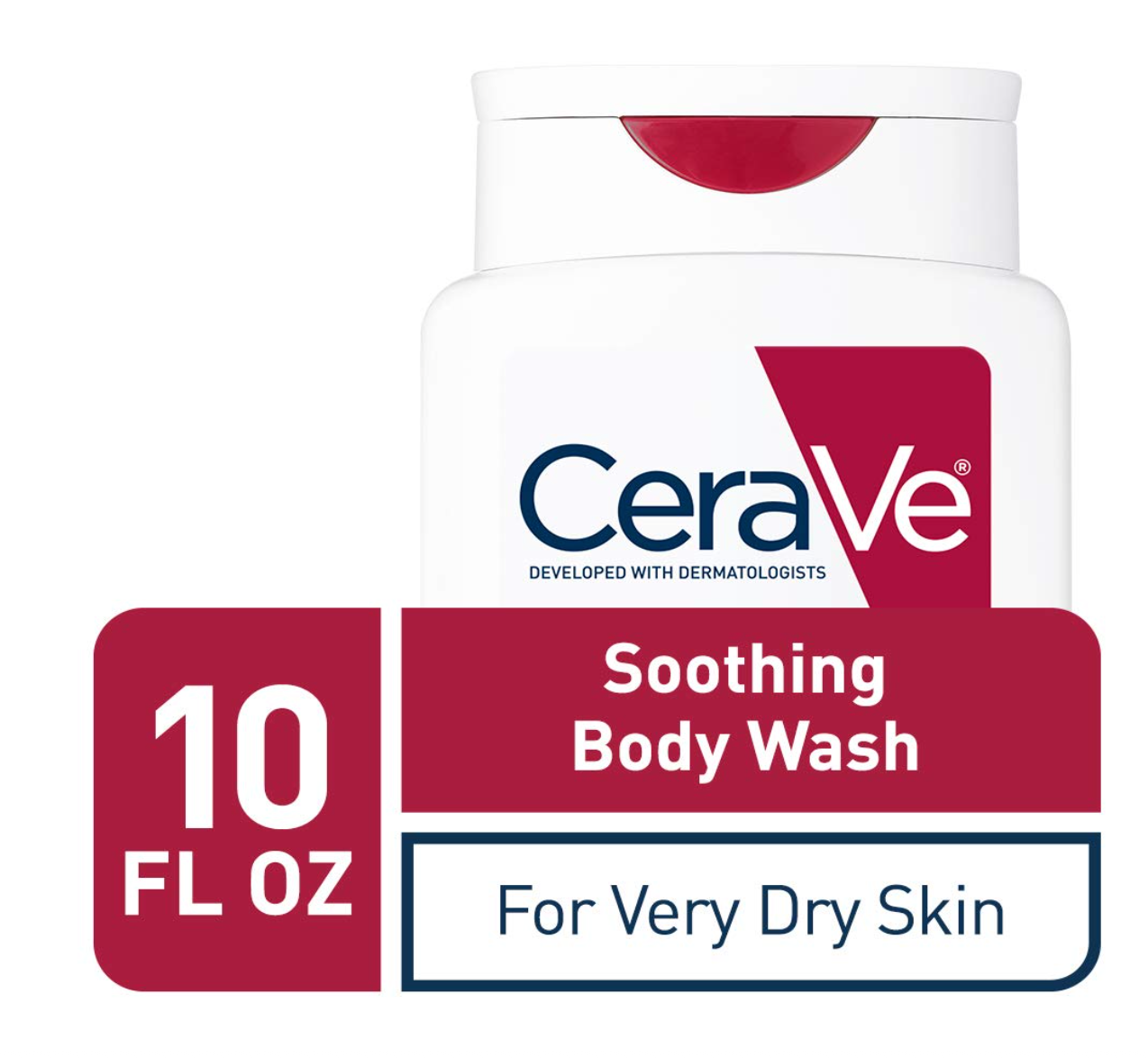 CeraVe Soothing Body Wash for Dry Skin | Shower Oil for Sensitive, Dry, Itchy, and Eczema-Prone Skin | Fragrance Free & Paraben Free & Sulfate Free | 10 oz