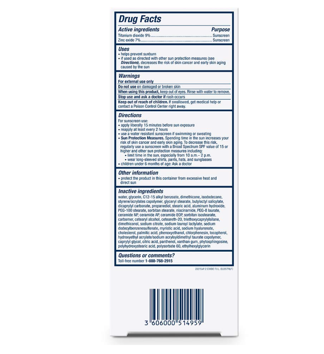 CeraVe 100% Mineral Sunscreen SPF 50 | Face Sunscreen with Zinc Oxide & Titanium Dioxide for Sensitive Skin | With Hyaluronic Acid, Niacinamide, and Ceramides | 2.5 oz