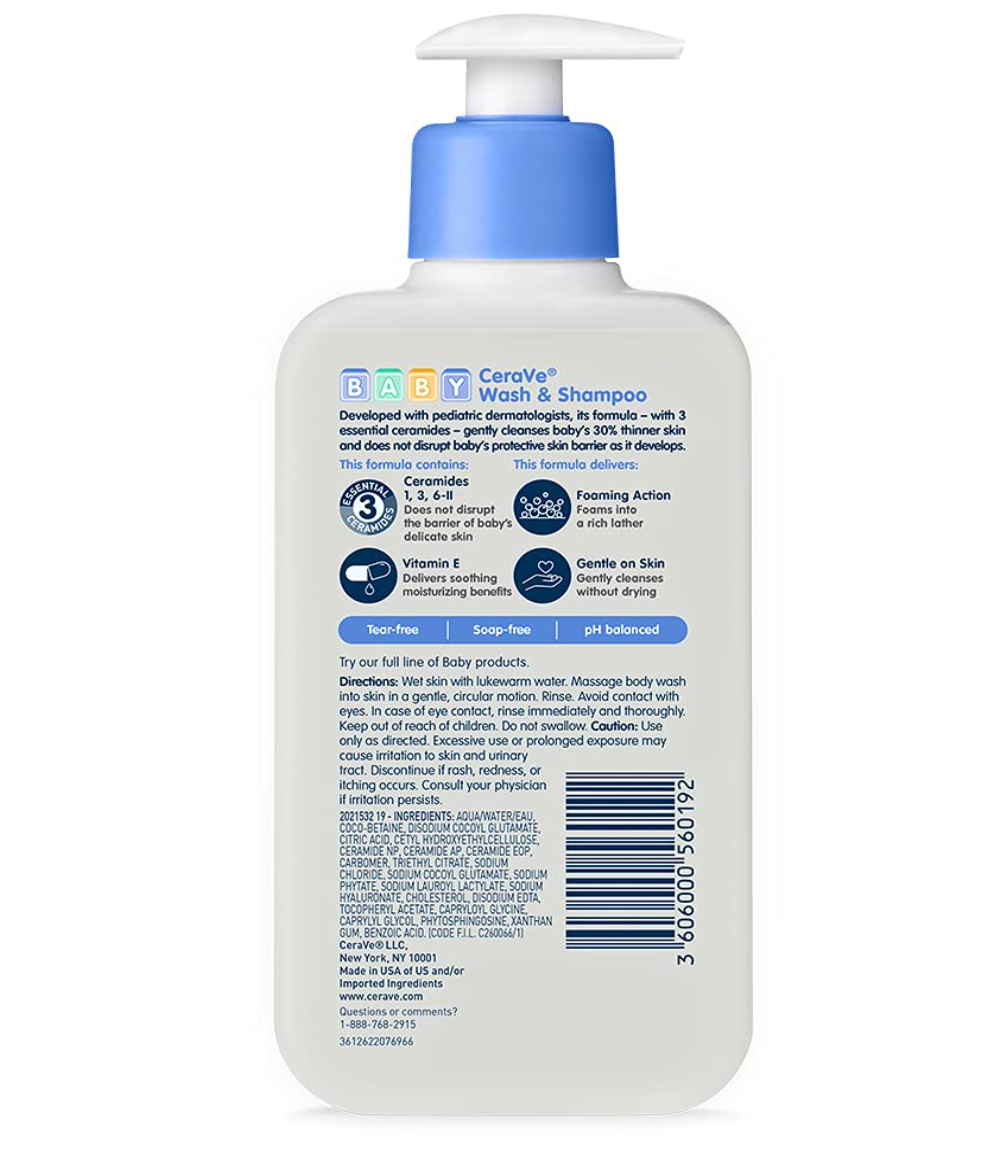 CeraVe Baby Lotion | Gentle Baby Skin Care with Ceramides, Niacinamide & Vitamin E | Fragrance, Paraben, Dye & Phthalates Free | Lightweight Baby Moisturizer | 16 Ounce