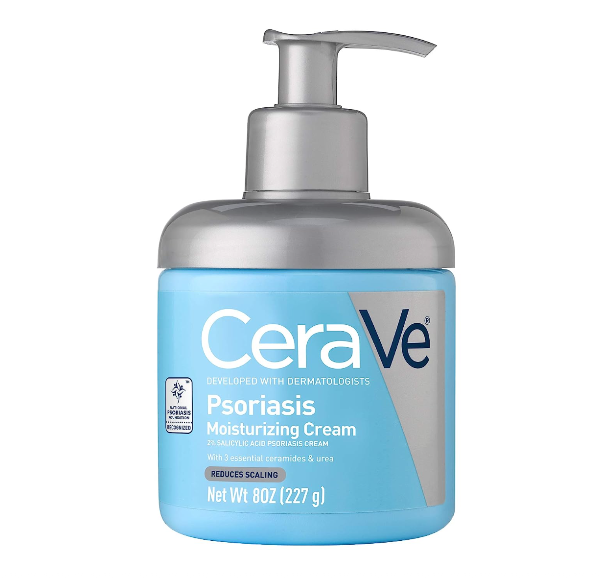 CeraVe Moisturizing Cream for Psoriasis Treatment | With Salicylic Acid for Dry Skin Itch Relief & Urea for Moisturizing | Fragrance Free & Allergy Tested | 8 Oz