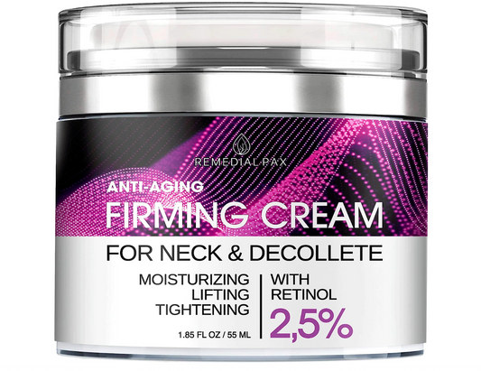 Neck Firming Cream - Anti Aging Facial Moisturizer with Retinol Collagen and Hyaluronic Acid