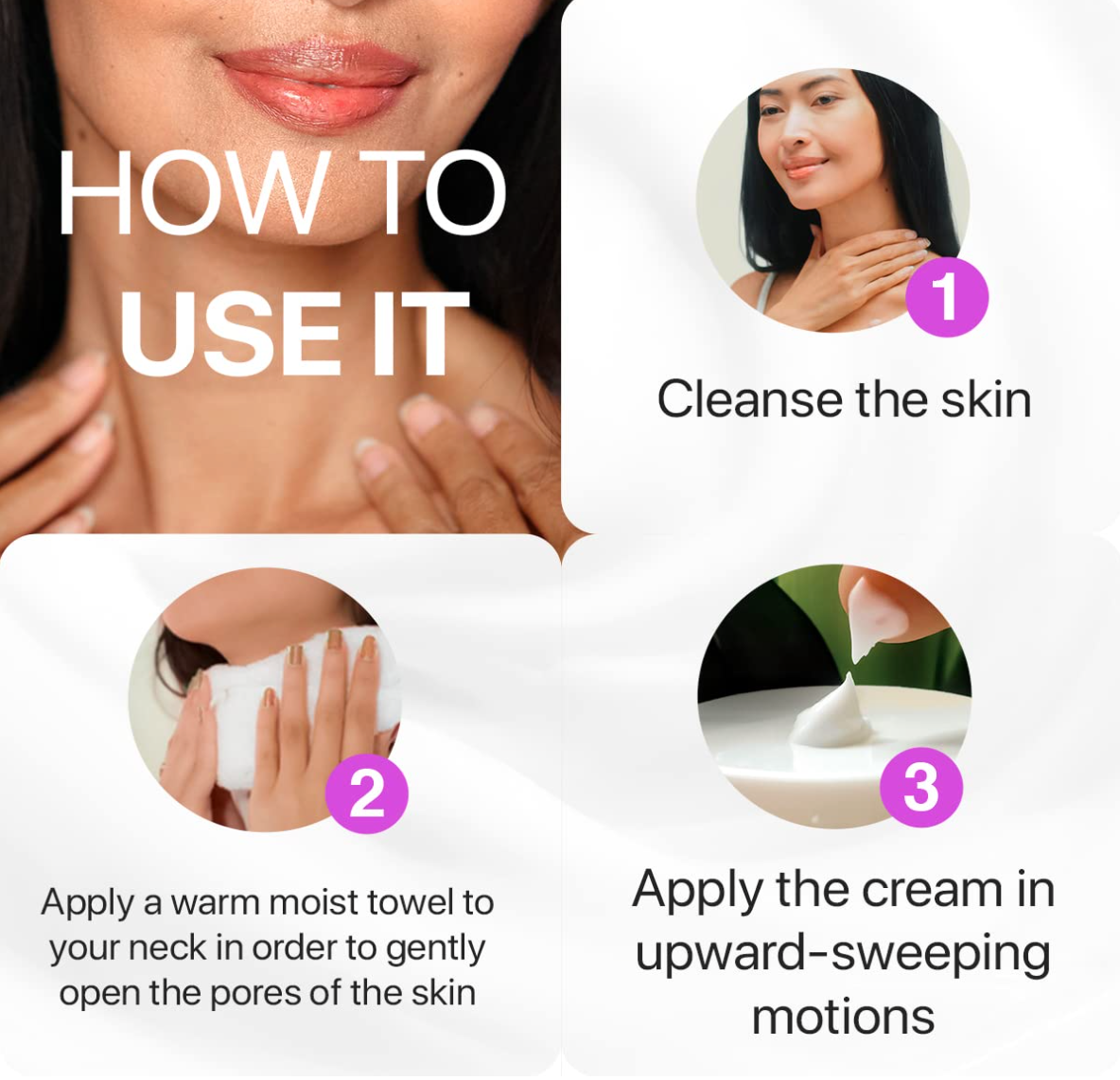 Neck Firming Cream - Anti Aging Facial Moisturizer with Retinol Collagen and Hyaluronic Acid