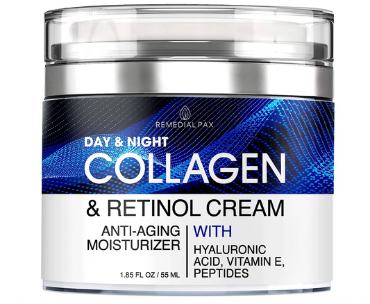 Collagen Cream for Face with Retinol and Hyaluronic Acid, Day and Night Anti Aging Skincare Facial Moisturizer, Hydrating Face Lotion, Moisturizing Cream to Reduce Wrinkles for Women Men, Made in USA
