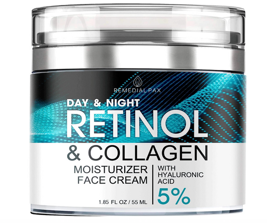 Face Moisturizer Retinol Cream - Day & Night Moisturizing Cream - Neck & Décolleté Cream with Collagen & Hyaluronic Acid - Skin Care Facial Moisturizer for Women & Men