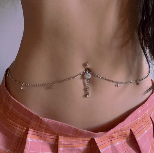 女性のためのセクシーなラインストーンチェーンペンダント,ベリーチェーン,ピアスジュエリー,ウエストチェーン,夏のビーチジュエリー