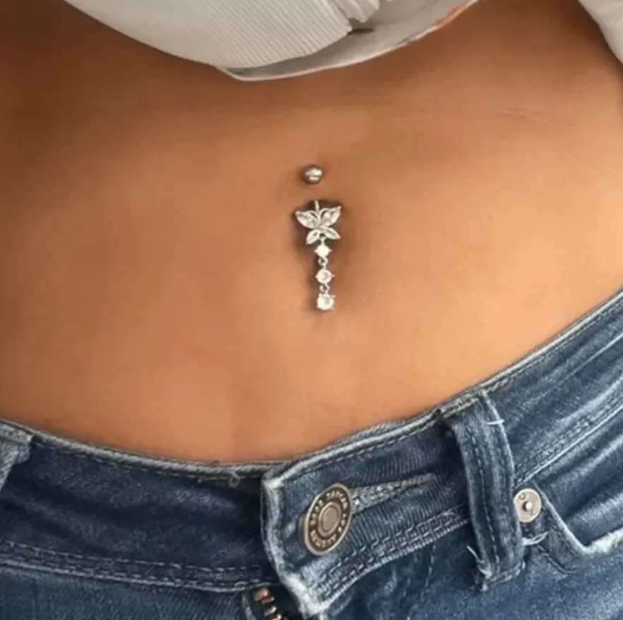 ステンレス鋼のハート型へそリング,1ピース,かわいいピンクのへそピアス,女性用