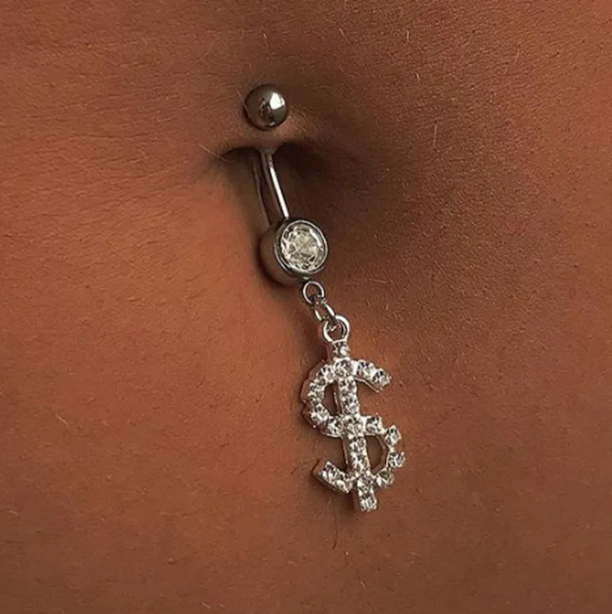 Piercing chirurgico all'ombelico in acciaio, piercing all'ombelico forato, gioielli per il corpo sexy