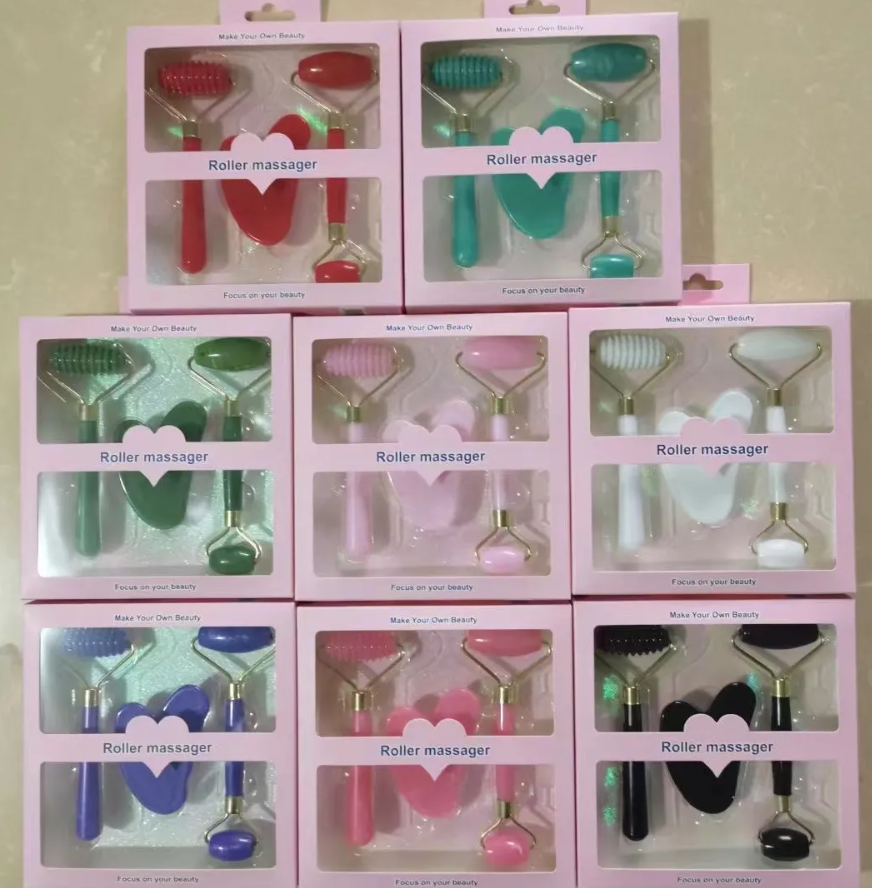 3個セット樹脂ローラーフェイスボディ瓜沙notjade石の顔ケアローラー美顔器美容健康スキンケアツール