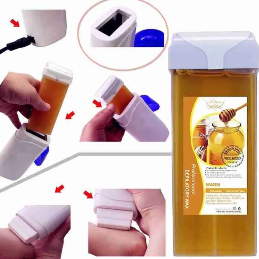 プロの脱毛キット,ワックスがけ用ペーパーストリップ,加熱カートリッジ付き,脱毛用