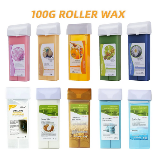 脱毛ワックスカートリッジ,100g,ウォーム/スパチュラ,透明,天然ボディヘアクリーム,加熱ローラー