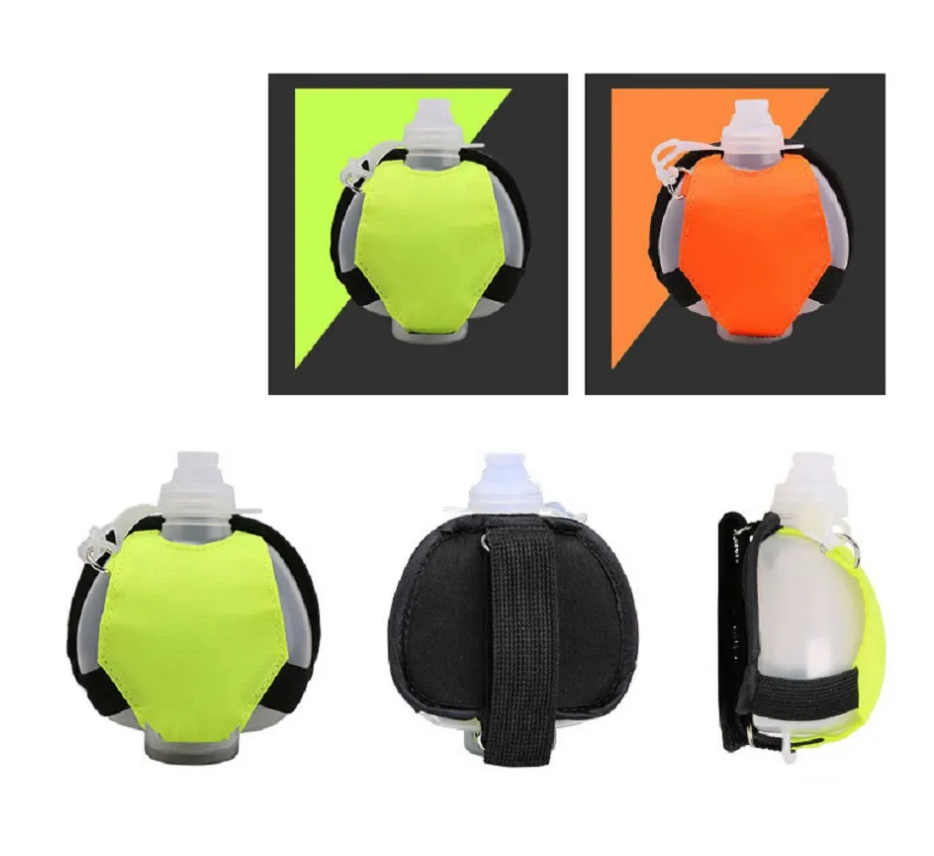 ケトルホルダー付きミニランニングリストウォーターボトルホルダー手首収納バッグ脱水パックマラソンライディングフィットネスクライミング用ソフトフラスコッチ