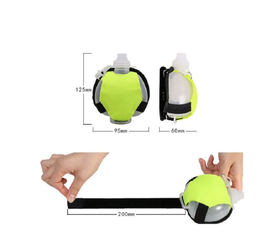 ケトルホルダー付きミニランニングリストウォーターボトルホルダー手首収納バッグ脱水パックマラソンライディングフィットネスクライミング用ソフトフラスコッチ