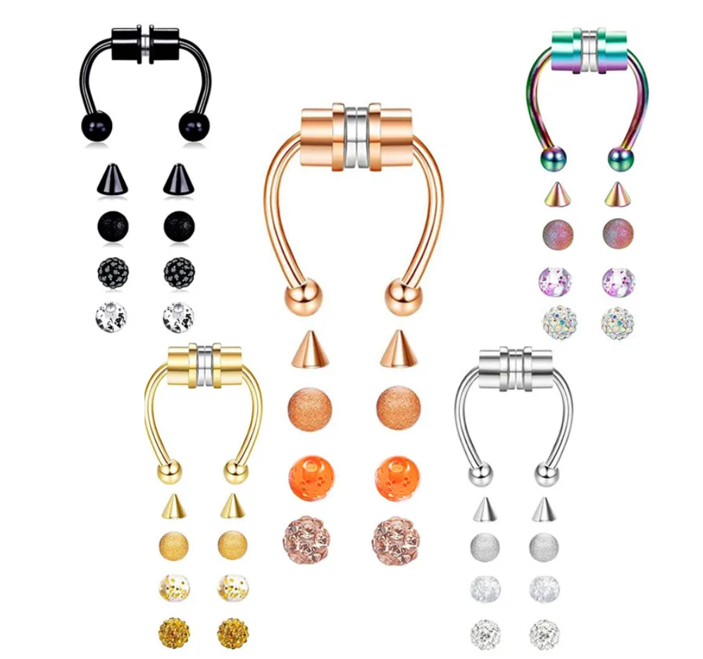 Orecchini in acciaio inossidabile 316L, 1 pezzo, finti gioielli Dutin Masquerade Punk Shape