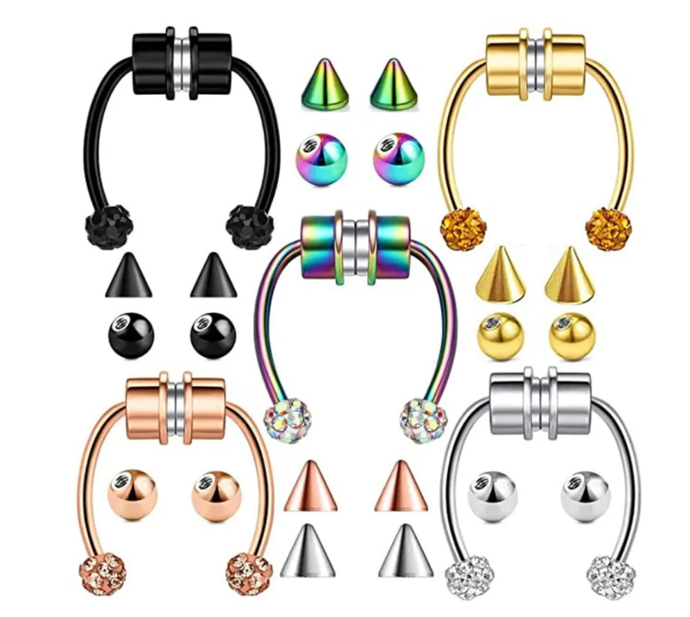 Orecchini in acciaio inossidabile 316L, 1 pezzo, finti gioielli Dutin Masquerade Punk Shape