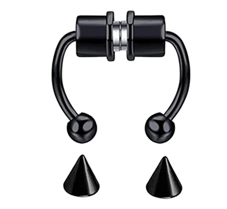 Orecchini in acciaio inossidabile 316L, 1 pezzo, finti gioielli Dutin Masquerade Punk Shape