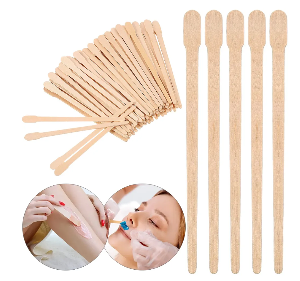 木製の眉毛スティック,女性用,使い捨て,スパチュラ,木製の唇,顔,美容ツール,100個