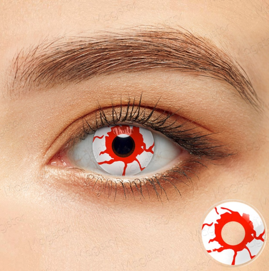 YOUPLUS コスプレコンタクトレンズ,2ピース/ペア,ハロウィーン用 Blood Shot
