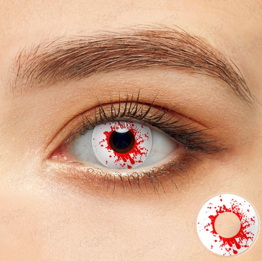 YOUPLUS コスプレコンタクトレンズ,2ピース/ペア,ハロウィーン用 Crazy Blood Splat