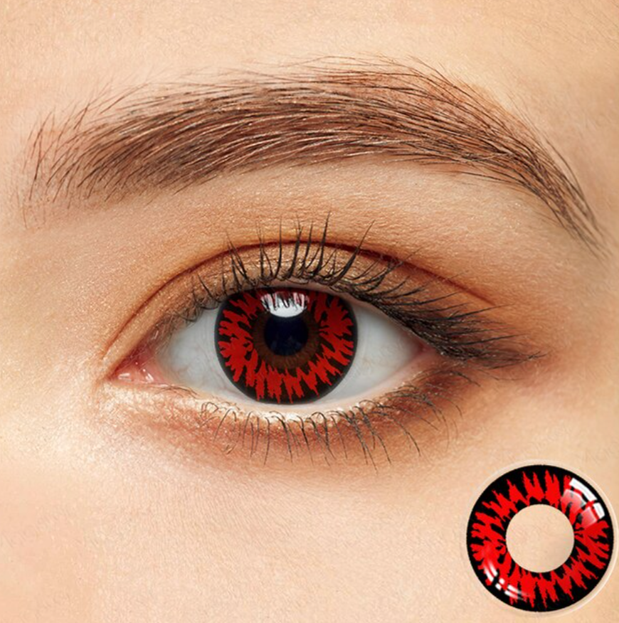 YOUPLUS コスプレコンタクトレンズ,2ピース/ペア,ハロウィーン用 Black 1