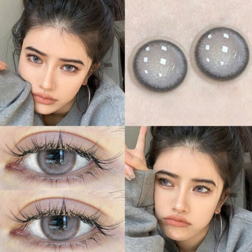 Lenti a contatto colorate YOUPLUS da 1 anno, un paio per entrambi gli occhi, grigio Addicted