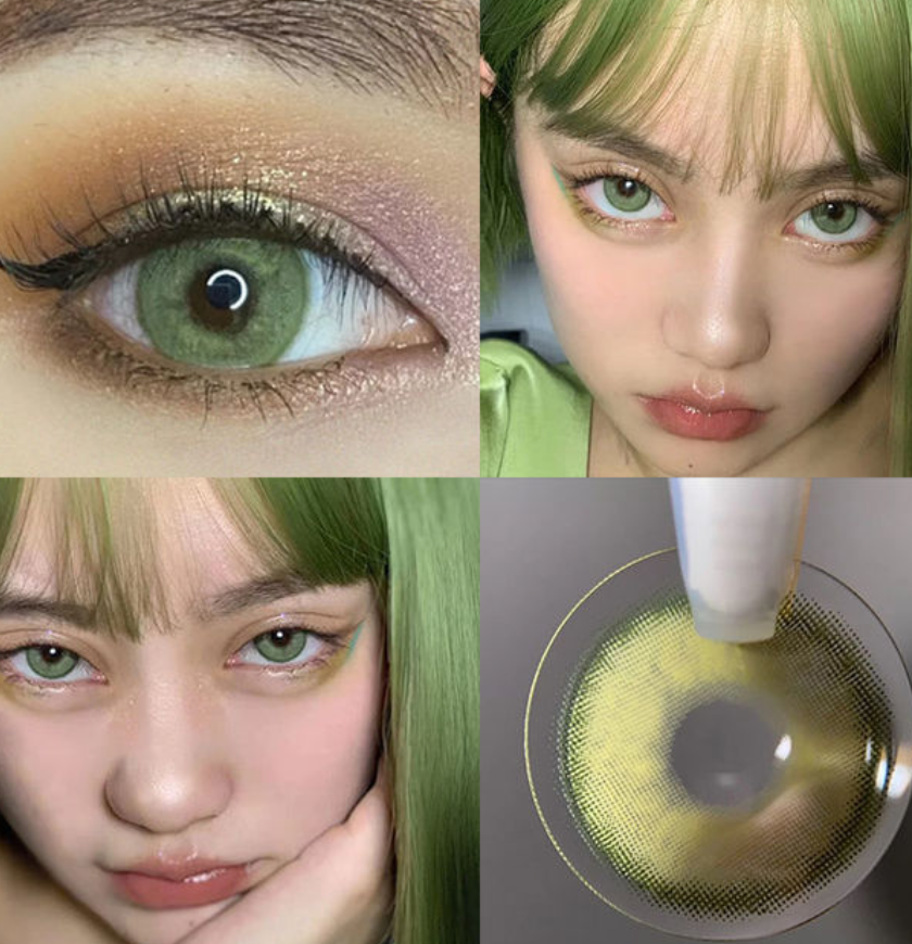 Lenti a contatto colorate YOUPLUS da 1 anno, un paio per entrambi gli occhi, Mountain Green