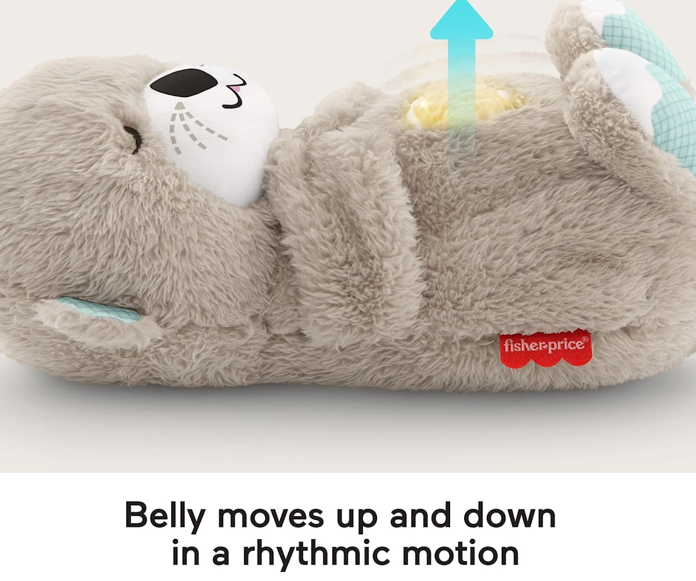 Fisher-Price Sound Machine Soothe 'N Snuggle Otter Portable Plush Baby Toy with Sensory Details Music Lights & Rhythmic Breathing Motion